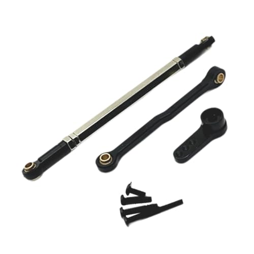Servo Link Rod Metal Steering Rod High Strength RC Car Push Rods Linkage Rod End for 1:12 99S MN78 Trucks DIY, Black - color: Black