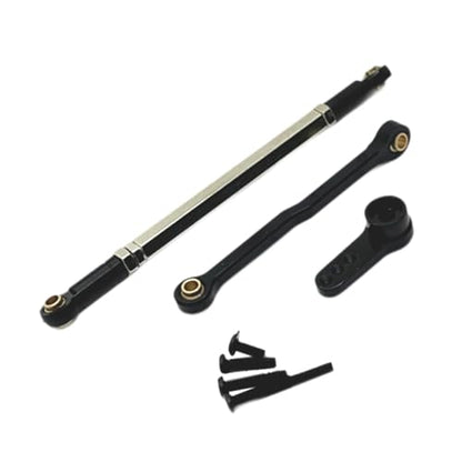 Servo Link Rod Metal Steering Rod High Strength RC Car Push Rods Linkage Rod End for 1:12 99S MN78 Trucks DIY, Black - color: Black