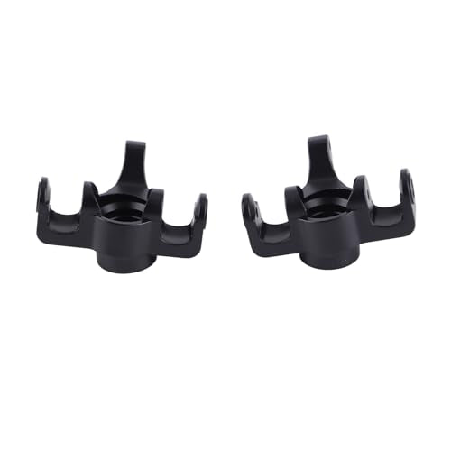 1 Pair RC Front Steering Cup, Aluminum Alloy RC Steering Knuckles for MJX 1/14 14210 1/16 16208, Upgraded Remote Control Car Parts(Black) - color: Black