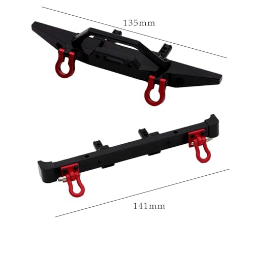 kowaku 1/12 RC Crawler Aluminum Bumper Set for MN128, Front and Rear Replacement Upgrade Parts for 1:12 RC Crawler Cars