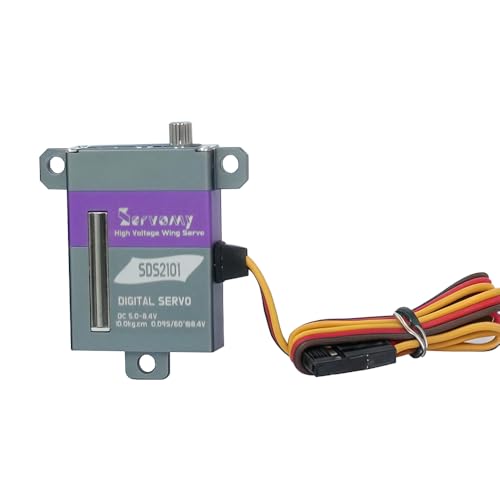 SERVOMY-SDS2101-21G 8mm Ultra-Thin Micro Wing Servo Coreless Motor 10Kg 0.08s/60° 8.4V Metal Gear Aluminum Case 15T Horn 180° Digital Servo Gliders