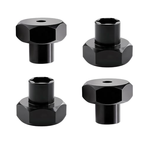 4Pcs 5mm to 12mm RC Wheel Hex Adapter +10mm Offset, Aluminum Wheel Spacer Hex Hub for 1/10 & 1/24 RC Crawler Upgrade (Black)