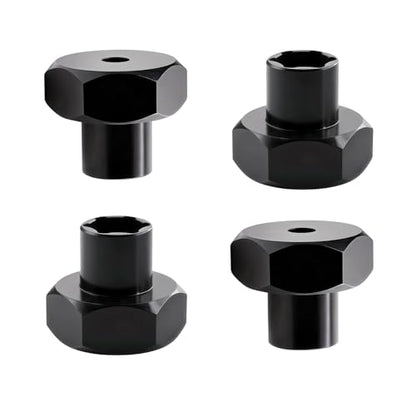 4Pcs 5mm to 12mm RC Wheel Hex Adapter +10mm Offset, Aluminum Wheel Spacer Hex Hub for 1/10 & 1/24 RC Crawler Upgrade (Black)