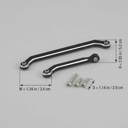RC Steering Link Aluminum Alloy Steering Rod Linkage Remote Control Truck Replacement CNC Machined Part Suitable for SCX30 Model, Black - color: Black