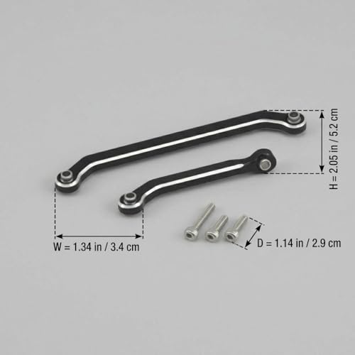 RC Steering Link Aluminum Alloy Steering Rod Linkage Remote Control Truck Replacement CNC Machined Part Suitable for SCX30 Model, Black - color: Black