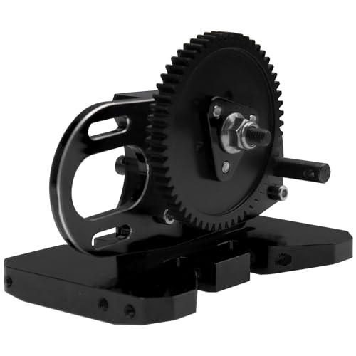 ShareGoo Aluminum 2Low Gearbox Middle Transmission w/Overdrive Gear for LCG Chassis Compatible with Axial SCX10 II III 90046 Capra TRX4 1/10 RC Crawler (Black) - color: Black