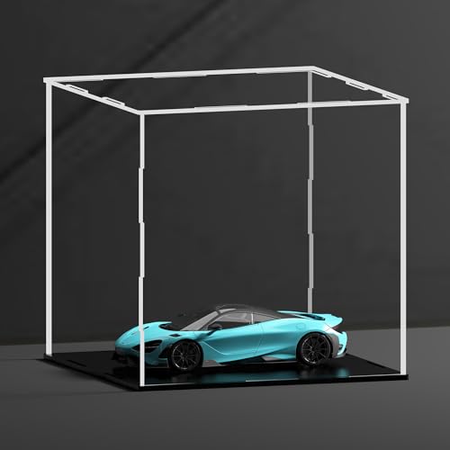 Acrylic Display Case for Collectibles and Toys, Versatile Clear Acrylic Display Box with Black Base for Showcase and Displaying, 7x7x7-inch - size: 7"L x 7"W x 7"H