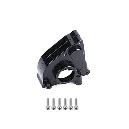 Aluminum Transmission Case Cover Gearbox Housing for Axial SCX24 1/24 RC Crawler Car Upgrades (Black)