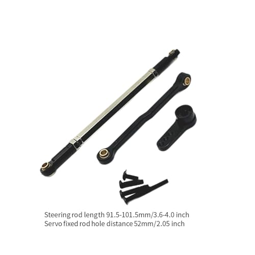 Servo Link Rod Metal Steering Rod High Strength RC Car Push Rods Linkage Rod End for 1:12 99S MN78 Trucks DIY, Black - color: Black
