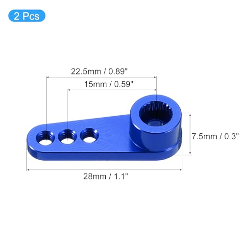 MECCANIXITY Aluminum Alloy 25T Steering Servo Single Arm Horn Dark Blue for DIY RC Car/Boat/Airplane Boat Accessories 2 Pcs - color: Dark Blue