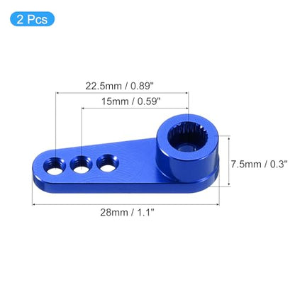 MECCANIXITY Aluminum Alloy 25T Steering Servo Single Arm Horn Dark Blue for DIY RC Car/Boat/Airplane Boat Accessories 2 Pcs - color: Dark Blue
