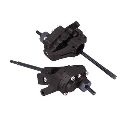 1/10 RC Crawler Aluminum Portal Front and Rear Axle Set for Axial SCX10 II 90046 90047 AR44 – CNC Alloy Axles with Steering Link Upgrade Parts for SCX10 Trucks (Black Front Axle) - color: Black Front Axle