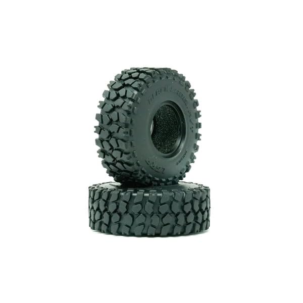 Little Guy Racing Parts Black Label M/T (57mm) 1.0 Inch Tires Compatible with 1/24 RC Axial SCX24, RGT, Element, Enduro, URUAV (4 Tires per Order), Black, 57mmx19mmR1 + Free LGRP Sticker