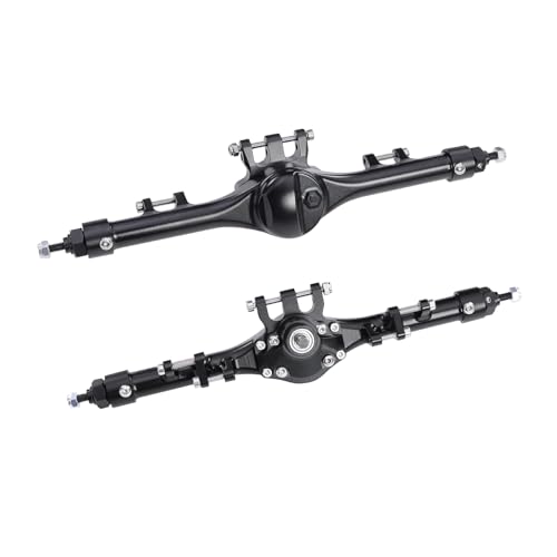 F10T Aluminum Front Rear Straight Axle Complete for 1/10 RC Crawler Axial SCX10 II Vanquish VS4-10 Phoenix F10T Upgrade Parts (Black Set) - color: Black Set