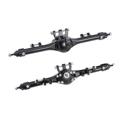 F10T Aluminum Front Rear Straight Axle Complete for 1/10 RC Crawler Axial SCX10 II Vanquish VS4-10 Phoenix F10T Upgrade Parts (Black Set) - color: Black Set