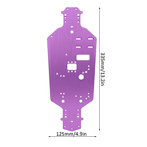 RC Chassis, 335x125mm RC Drift Racing Chassis Aluminum Alloy Chassis Bottom Plate Replacement Upgrade Parts for 94122 1/10 RC Car (Purple) - color: Purple