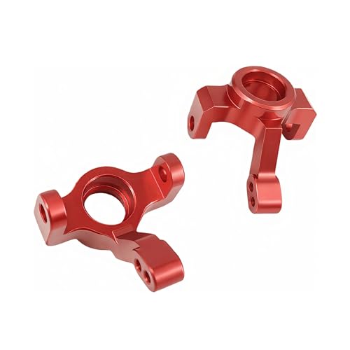 Steering Blocks & Caster C-Hubs Set for LaTrax Teton Rally RC Car (Red) | Aluminum,Knuckle,C-Cup,Stub Axle Carrier,1/18,Desert Prerunner,Upgrade Parts,7532 Compatible,7552X Compatible - color: Red