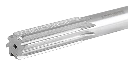 Accusize Industrial Tools 16.0 mm H.S.S. M2 Straight Shank Straight Flute Chucking Reamers, Right Hand, 14.4 mm Shank Dia, 8 Flute, 9'' Oal, 0400-5160 - size: 16.0 mm