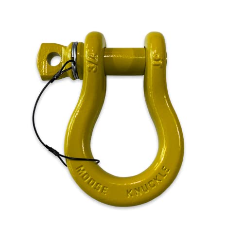 B'oh Spin Pin 3/4” Recovery Shackle | 10,000 lbs Capacity - High-Strength Carbon Steel with 7/8" Pin Recovery Gear Towing Accessories - Pin Style : Screw, Detonator Yellow - color: Detonator Yellow