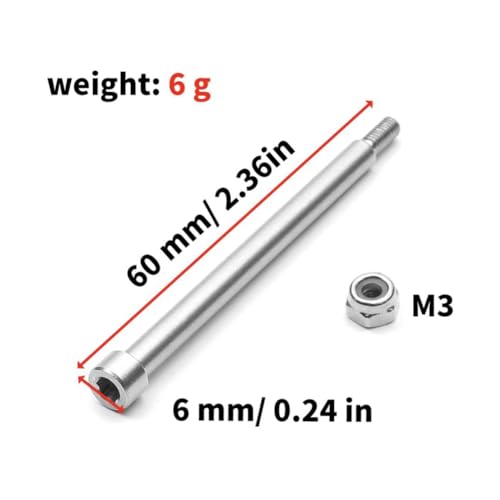 4Pcs Steel 4X56mm Threaded Hinge Pins A-arm Pins 70510 & M3 Nut for 1/5 Traxxas X-Maxx XMAXX RC Car Upgrades Parts Accessories