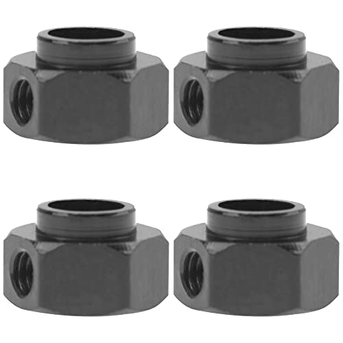 ShareGoo Aluminum RC 12mm Hex Extended Wheel Hex Hub Extension 6mm Offset Spacers Compatible with Traxxas TRX4 TRX6 1/10 RC Crawler (6mm, Black) - color: Black, size: 6mm