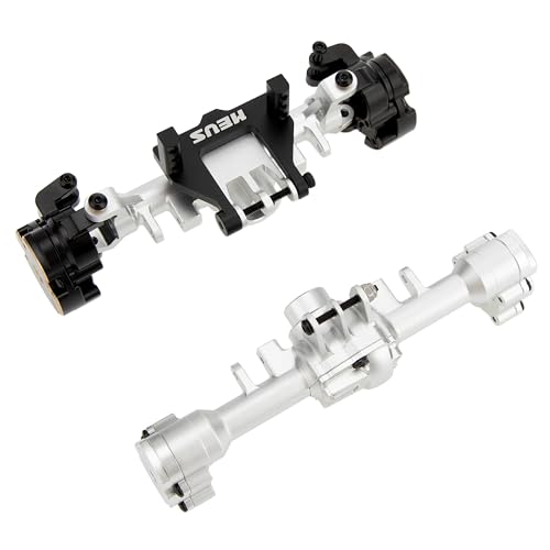 MEUS RACING Ascent 18 Axle Housing with Diff Covers and Steering Knuckles for for Redcat Ascent-18 Apex Upgrades 1/18 RC Crawler (Silver) - color: Silver