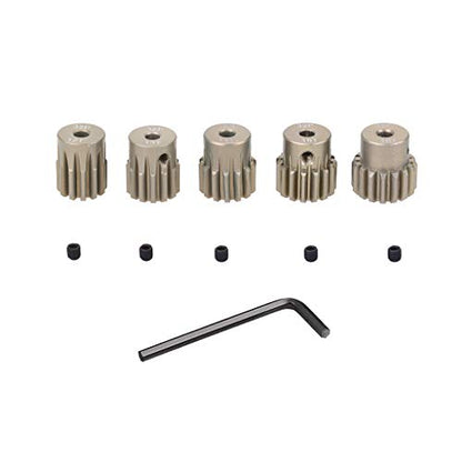OGRC 32P 3.175mm 12T 13T 14T 15T 16T Pinion Motor Gear Set with Hex Key for 1/10 RC Car Brushed Brushless Motor | 0.8 Mod 32 Pitch 3.175mm Shaft Pinion Gear fits 1/10 RC Car Brushed Brushless Motor