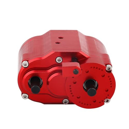 2 Speeds Transfer Case Gearbox Dual Speed Transmission Box 46x53x32mm for Axial SCX10 RC4WD D90 1/10 RC Crawler Upgrade Parts (red) - color: Red