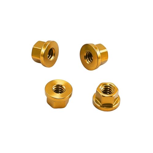 4PCS Aluminum Alloy Wheel Rim M2 Nuts RC Upgrade Parts for AXIAL 1/30 SCX30 Ford Bronco Jeep K10 RC Climbing Car (Gold) - color: Gold
