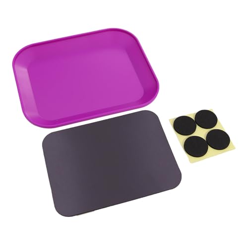 for Axial for SCX10 1/10 RC Car Upgrade Parts Screw Tray with Pad Magnet Disk Storage Plate Crawler Airplane Boat Repair Tool RC Cars Models Parts - color: Purple