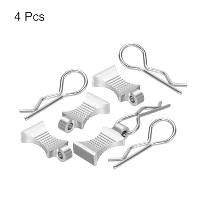 MECCANIXITY 4pcs RC Body Clips with Pull Tabs for 1/8 1/10 Scale Model Truck RC Car Crawler Truck Shell Replacement Parts(Silver)