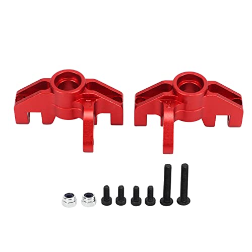 RC Steering Cup, Upgraded Aluminum Alloy Steering Knuckle 2pcs Red for Tenth Scale RC Cars Off Road Racing Rock Crawling - color: Red