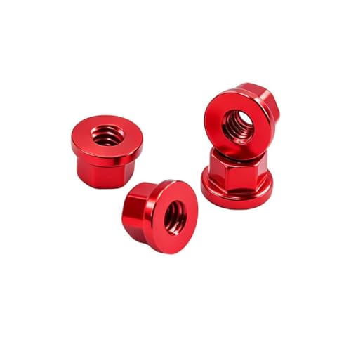 4PCS Aluminum Alloy Wheel Rim M2 Nuts RC Upgrade Parts for AXIAL 1/30 SCX30 Ford Bronco Jeep K10 RC Climbing Car (Red) - color: Red