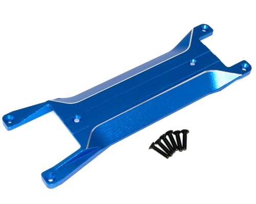 Chassis Brace Plate Compatible with 1/16 Traxxas Mini Maxx Upgrade Monster Truck Rc Car Aluminum Alloy Part Replace(Blue) - color: Blue