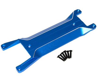 Chassis Brace Plate Compatible with 1/16 Traxxas Mini Maxx Upgrade Monster Truck Rc Car Aluminum Alloy Part Replace(Blue) - color: Blue