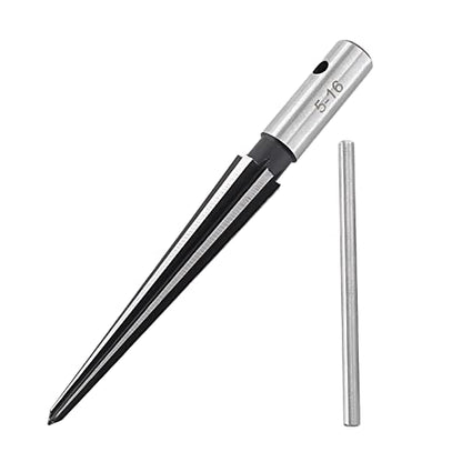 3/16"-5/8" (5-16mm) T Handle Tapered Reamer | 6 Fluted, Chamfer Reaming Tool, Guitar Bridge Pin Hole, Woodworker Luthier Tool - size: 3/16"-5/8"