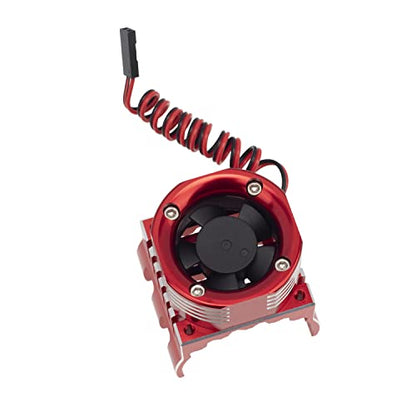 DKKY 42mm RC Cooling Fan Motor Heatsink 21000 RPM for Axial SCX10 Traxxas TRX4 Slash/Rustler/Stampede/Bandit Arrma Kraton Mojave Senton 1/8 1/10 RC Crawler Car 4274 4268 Motor, Red - color: Red