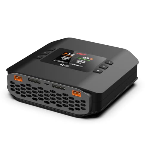 ISDT K4 Dual Lipo Battery Charger Discharger 1~8S RC Battery Charger AC 400W DC 600Wx2 for Life,Lilon/Hv,Pb,NiMH/Cd Battery Balance Charger Smart Charger