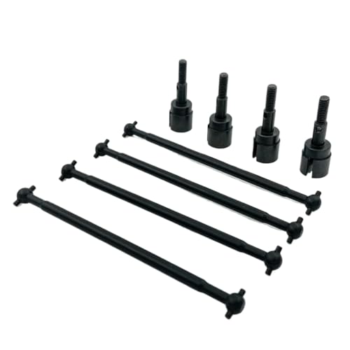 COMODO Steel Drive Shaft Dogbones 89.5mm and Stub Wheel Axles for 1/10 Scale RC Car Replacement Parts(Black) - color: Black