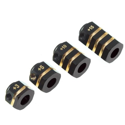 4PCS 12mm Wheel Hubs Hex Pins Adapter-Heavy Duty Brass (8/10/15/20mm) for TRAXXAS TRX4 TRX6 1/10 RC Crawler Car Upgrade Parts (10mm(Extended 5mm))