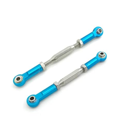 RC Car Rod Linkage Compatible with Traxxas for Slash 4X4/2WD 1/10 RC Car Upgrade Parts 1 Set 7 Pcs Metal Turnbuckle Camber Link End Adjustable Kit(Blue) - color: Blue