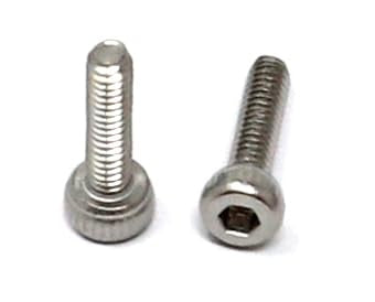 iexcell 100 Pcs M2 x 8mm Thread Pitch 0.4 mm Stainless Steel 304 Hex Socket Head Cap Screws Bolts, Bright Finish, with Hex Key Spanner - size: M2 x 8mm