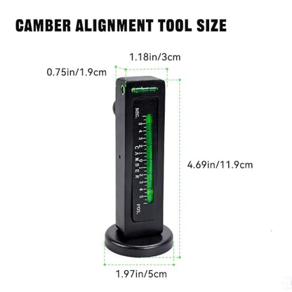 BARTOO Magnetic Camber Caster Pillar Gauge Aluminum Wheel Alignment Tool | Aluminum Alloy, 2-Pack, Magnetic Mount, Adjustable -5° to +5°, Fits Cars Trucks RVs Tire Repair, Black - size: 2 Pack - Black