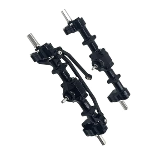 Rc Crawlers Axles Compatible With WPL C14 C24 C34 B14 B24 RC Car Upgrade Modification Part Front Rear Portal Bridge Axle Differential Assembly Kit(Black) - color: Black