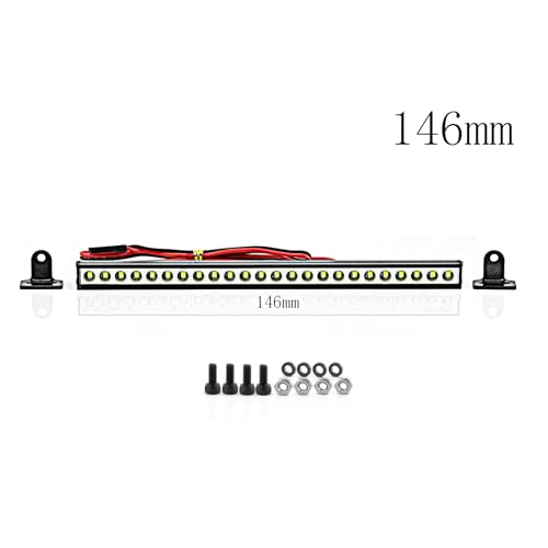 RC Light Bar Led Lights inch Metal Roof Lamp Super Bright Light Kit for TRX4 Traxxas SCX10 90046 D90 Axial RGT R96 1/8,1/10/,1/12,1/16,1/18 RC Crawler Car (146mm)