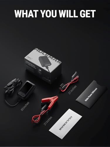 HULKMAN Sigma 1 Car Battery Charger - 1A 6V/12V Automatic Smart Trickle Charger, Battery Maintainer, and Desulfator with Intelligent Interface