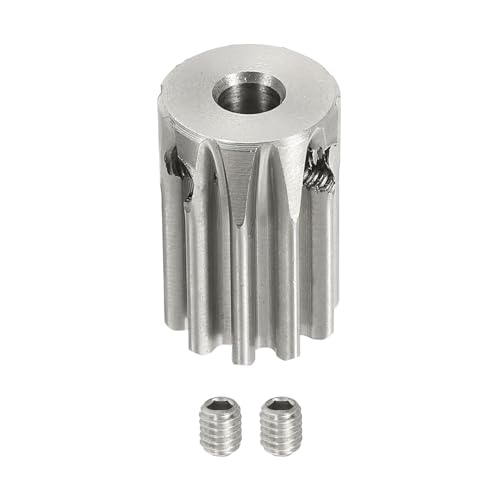 uxcell 1 Mod 10T Spur Gear 4mm Bore, 304 Stainless Steel Pinion Gear, 20°Pressure Angle, for Spur Rack and RC Model Car or Motor DIY - size: 1 Mod 10T, 4mm