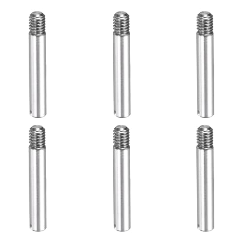 MECCANIXITY 6 Pcs M3 x 16mm Slotted Cylindrical Pins, 304 Stainless Steel Dowel External Thread Locating Parallel Pins Shelf Support Peg Pin for Furniture Installation, DIY Project - size: M3 x 16mm