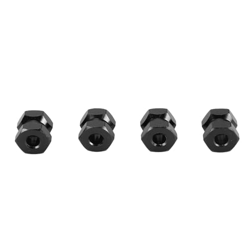 12mm Hex Hub Extenssion, RC Wheel Hex Spacers Hex Drive Adapter, Aluminium Alloy Rustproof Easy Install Sturdy Hex Extended Wheel Hubs for 1/10 RC Car (Black)
