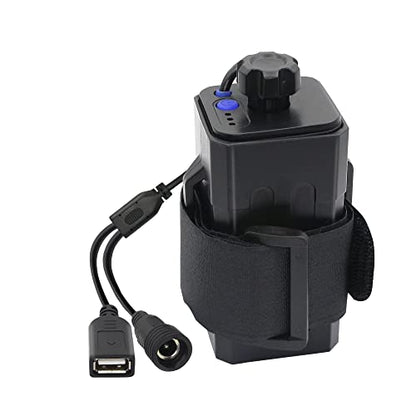8.4V Battery Pack Housing, with DC and USB Ports Waterproof and Safe Battery Pack Housing, Suitable for 2/4 x 18650 Rechargeable Lithium-ion Battery Bicycle Lamp Headlights and Mobile Phones